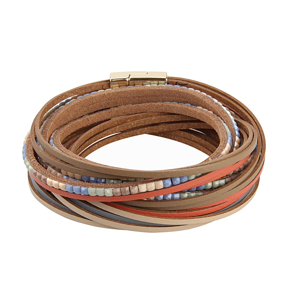 Punk Fashion Biker Tribal Jewelry PU Leather Cuff Rivets Bracelet Multicolor