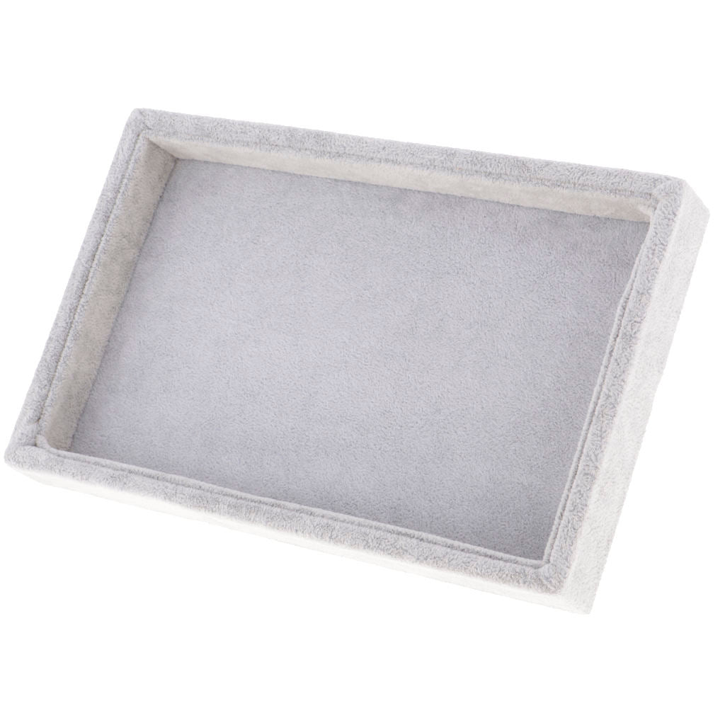 2 Grey Velvet Necklace Bracelet Earring Anklet Jewelry Display Tray Case