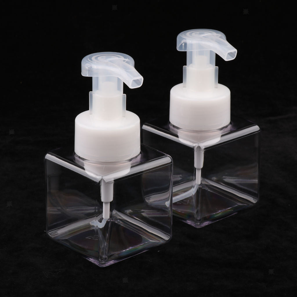 12Pcs 250ml Square Foam Lotion Pump Bottle Dispenser Vials Jar