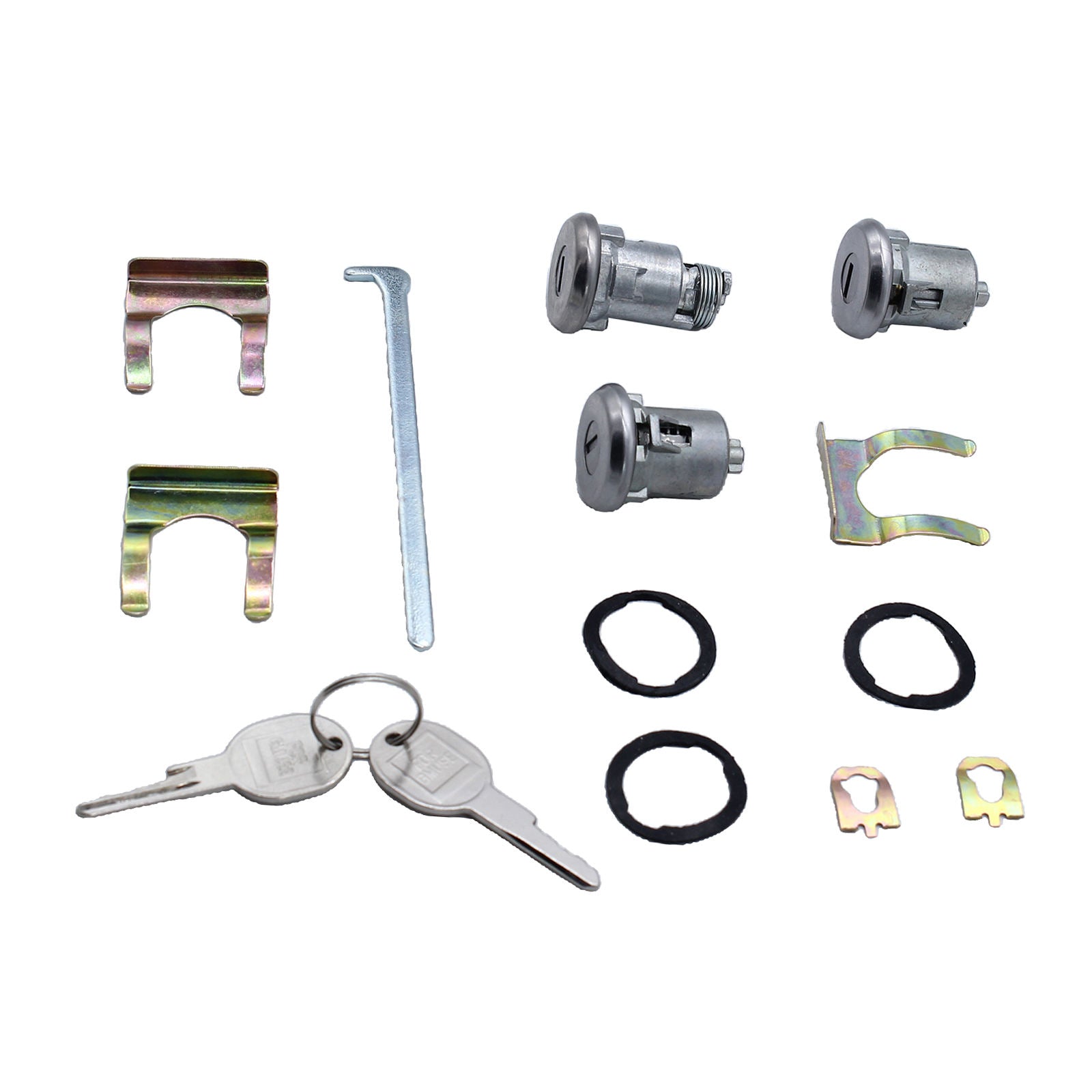 Doors Trunk Lock Cylinder with 2 Keys for GM Chevelle Camaro Oval H Groove