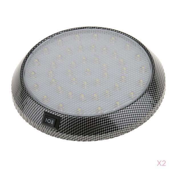 2 Pieces White DC 12V 46 LED Dome Ceiling Light for Car Truck RV Camper Boat