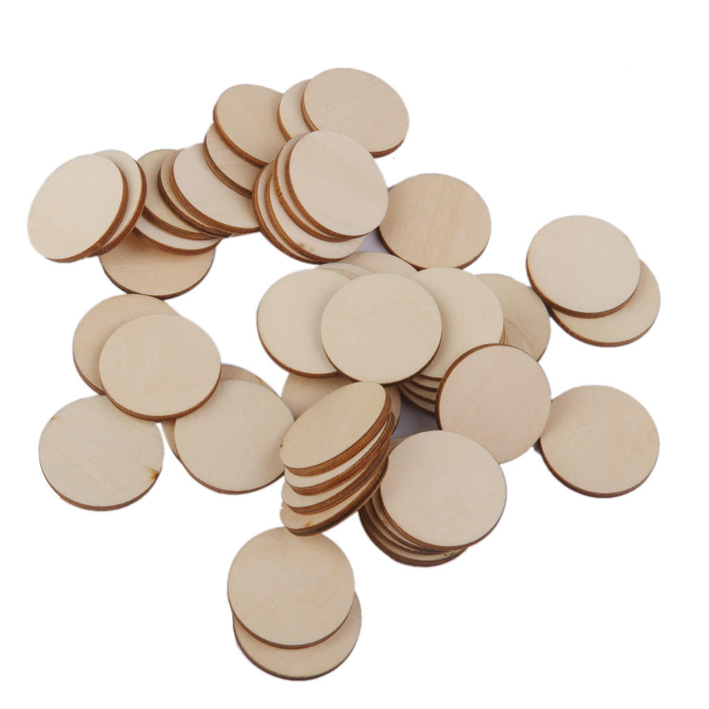 Natural Wood Slices 1.57 inch Unfinished Round Wood 60 pcs Round Wood Coins for