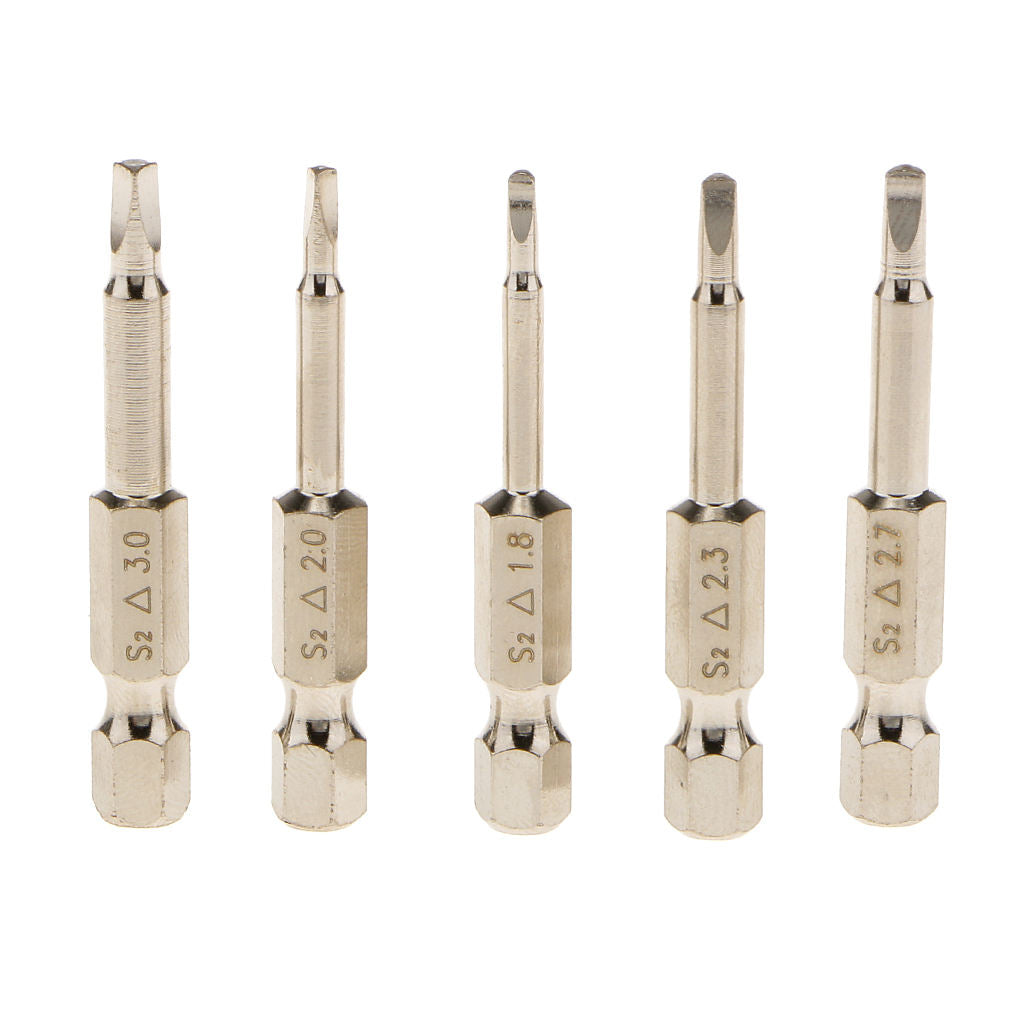 5 Pcs 1/4-Inch Shank Triangle Head Screwdriver 55mm Length