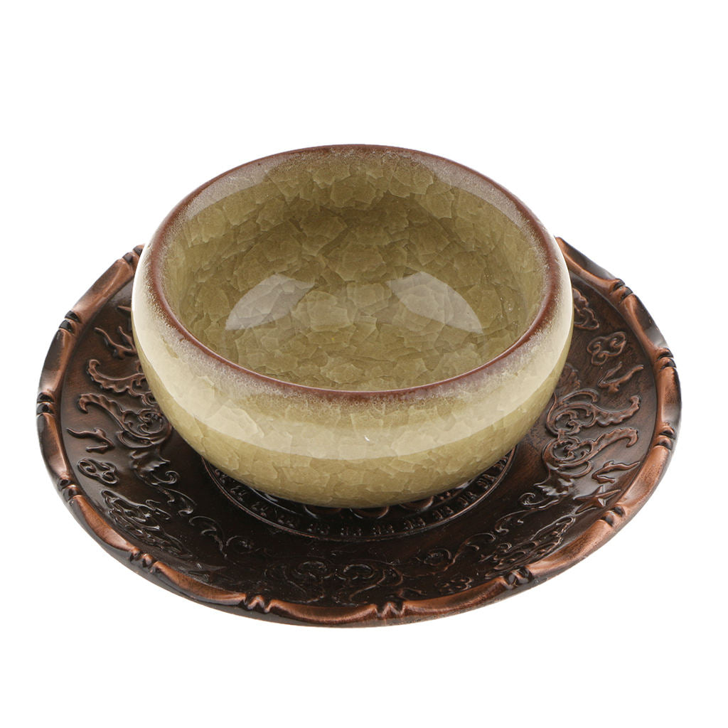 Round~Alloy Teacup Coaster Coffee Cup Mat for Kung Fu Tea Fittings Red Copper