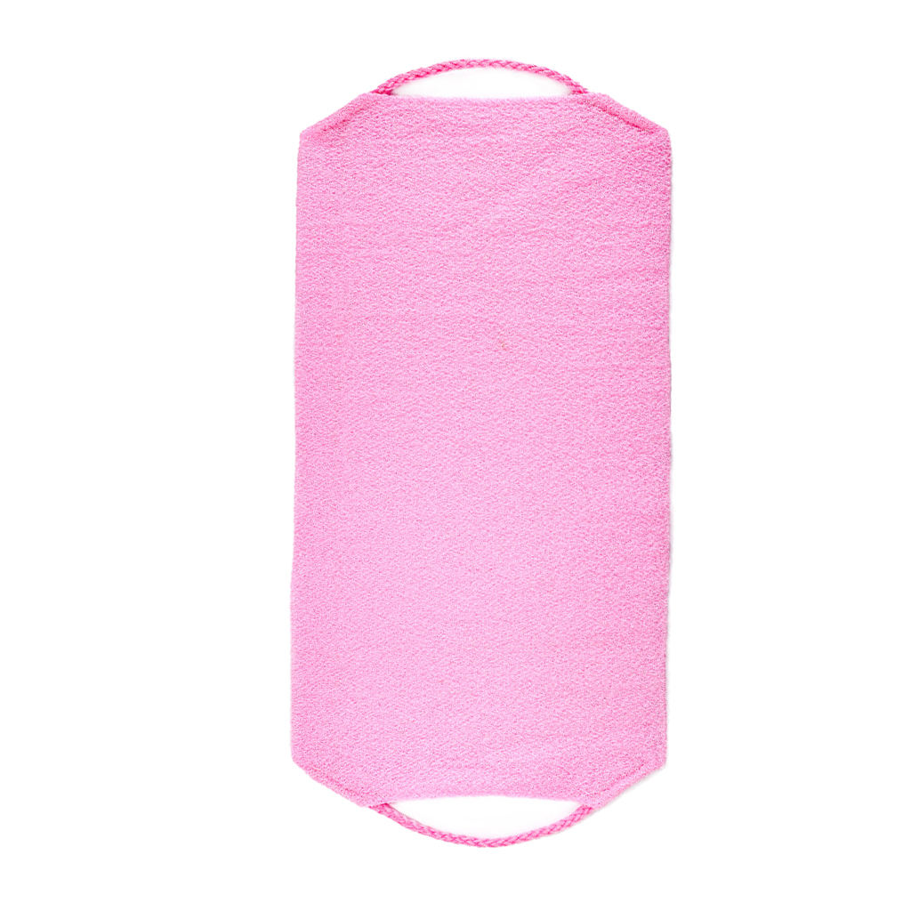 Long Shower Back Scrubber Strap Bath Body Exfoliating Cleaning Towel Pink
