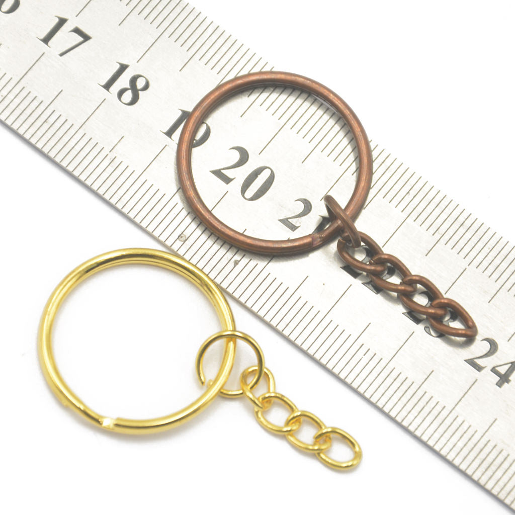 12pcs Split Key Rings Chains Twist Findings Blanks Bag Charms Loop Keyring