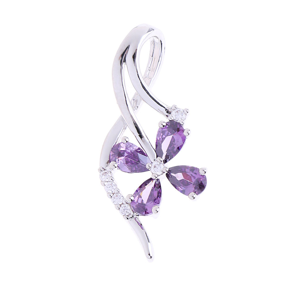 Wedding Bridal Crystal Floral Pendant Girls Woman Necklace Dangle Jewelry