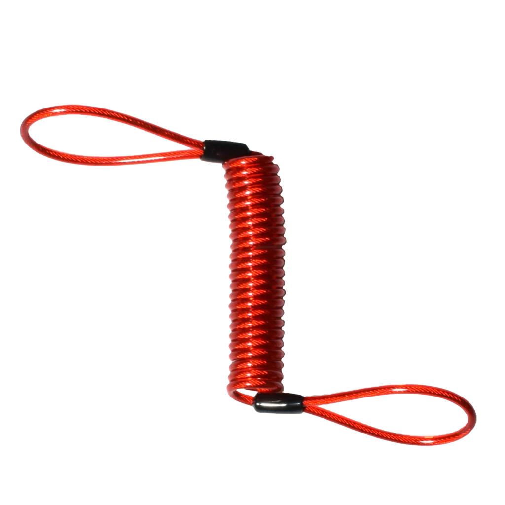 Blue+Red 150cm Alarm Disc Lock Security Spring Reminder Cable Motorcycle