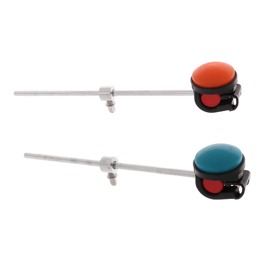 Durable 2Pcs Metal Orange & Blue Drums Pedal Beaters Silicone Hammer Head for