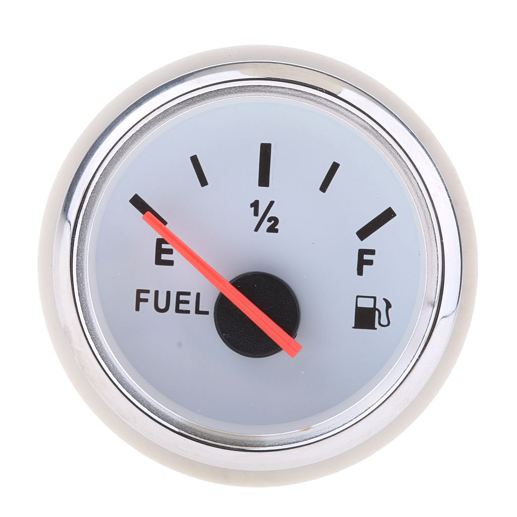 52mm White Boat Electrical Pointer Fuel Oil Level Gauge 0-190 ohms Universal