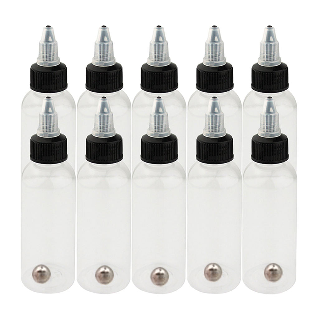 20Pcs Spare Clear Tattoo Paint Airbrush Ink Pigment Bottles Body Tattoo 60ml