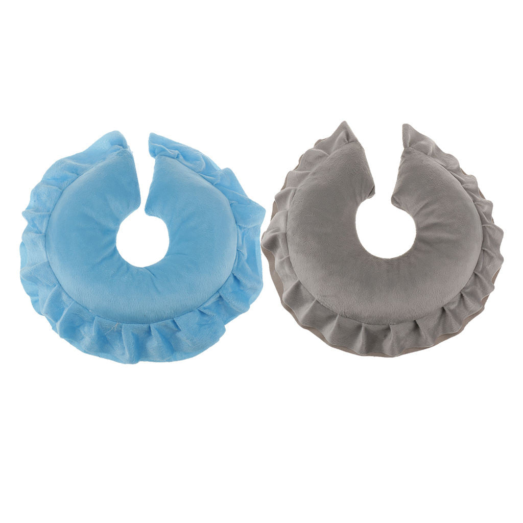 2pcs U Shaped Face Pillow Neck Head Cushion Massage Table Pads - Suit for Spa