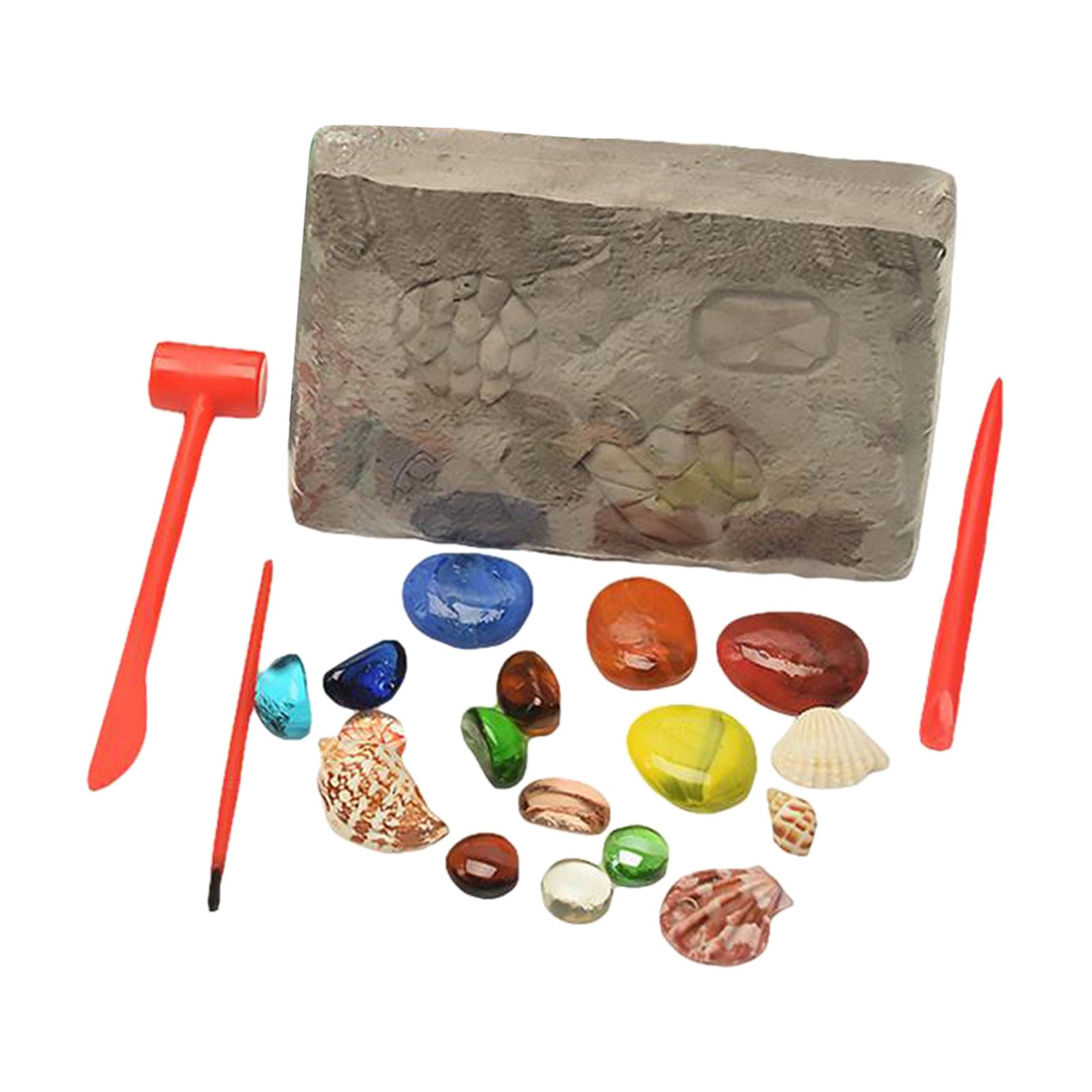Jewel Digging Kits with 17 Simulation Gemstones for Kids Rock Collection Science