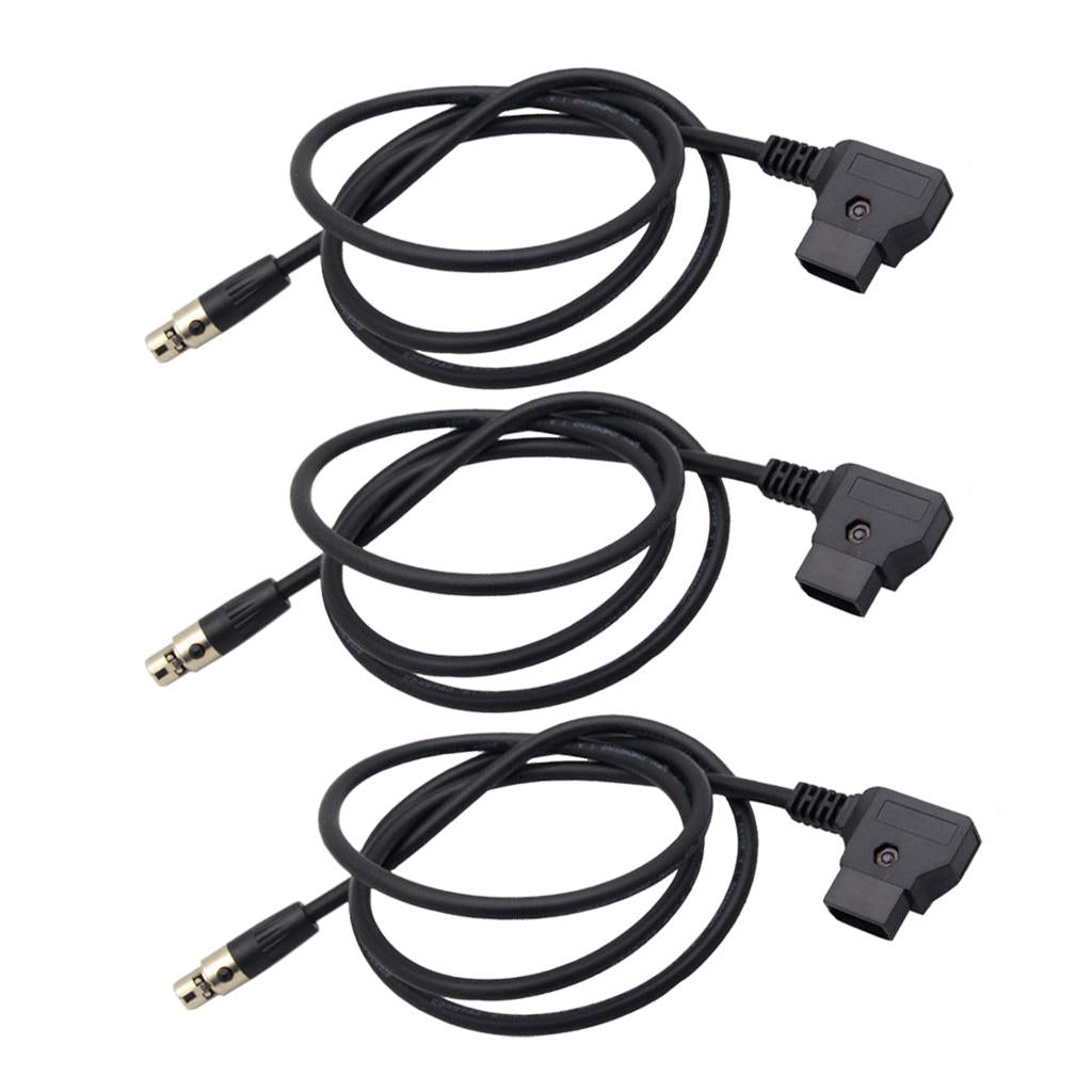 3Pieces Dtap Male to Mini XLR 4 Pin Female Cable Adapter for Camera  Monitor -