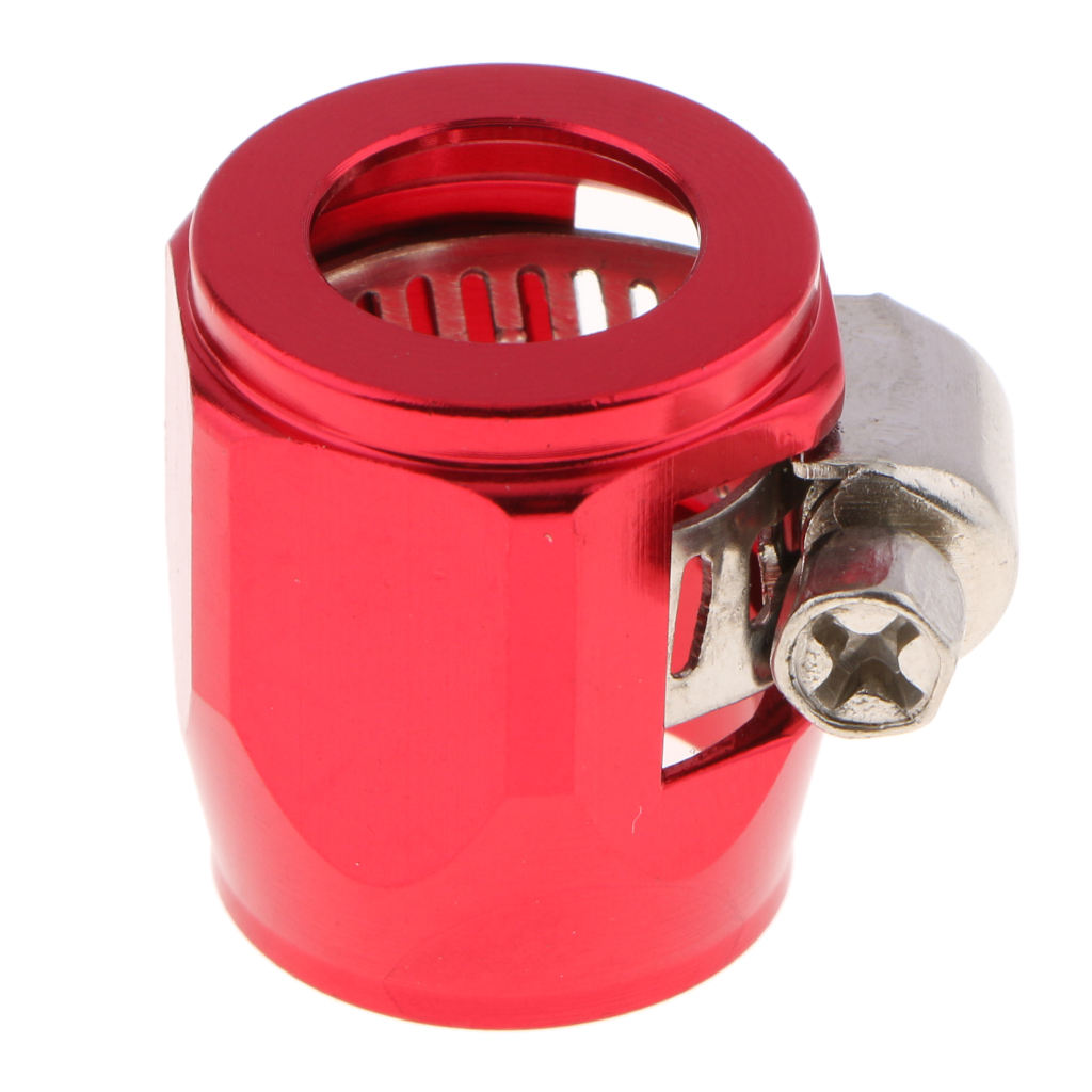 Aluminum Auto Car AN8 Hose End Finisher Fuel Oil Water Line Clip Clamp Red