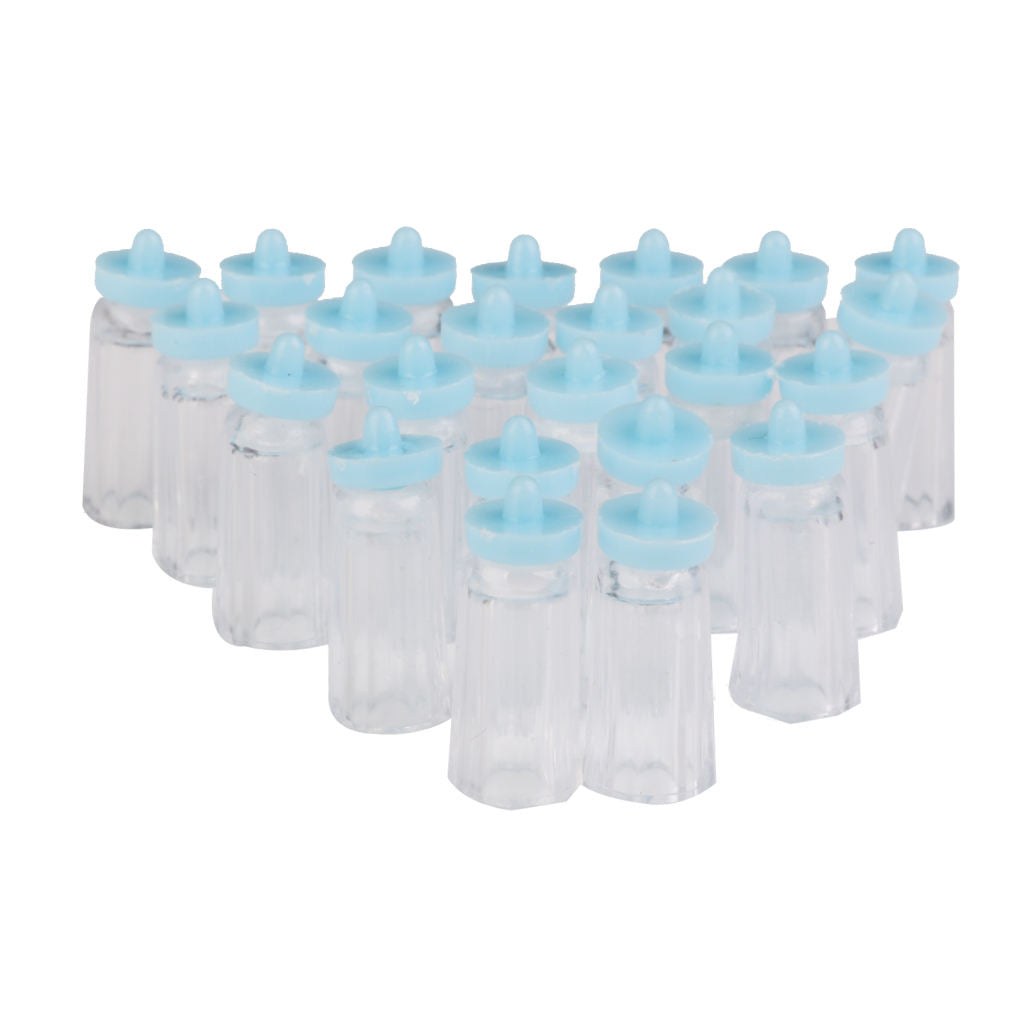 24pc Mini Baby Bottle Favors Decorations Baptism Birth Parties Measures 2x0.7cm,