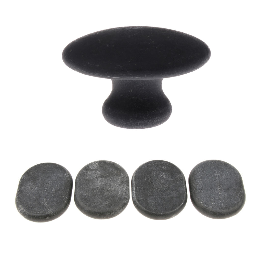 Massage Stone Natural   Basalt Hot Rock Stone Sets for Spa Gua Sha Black