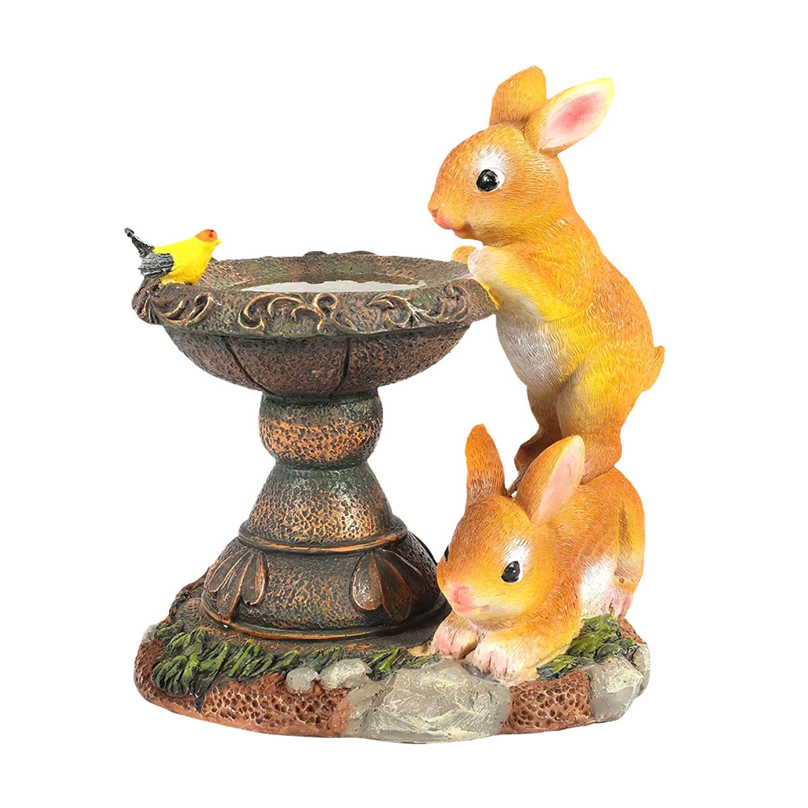 Home Rabbit Statue Garden Outdoor Solar Powered LED Light Terrace Ornament