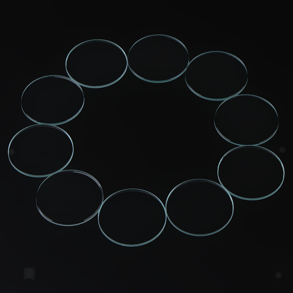 10pcs 1mm Thick Clear Flat Mineral Glass Watch Replace Part Watchmaker 33