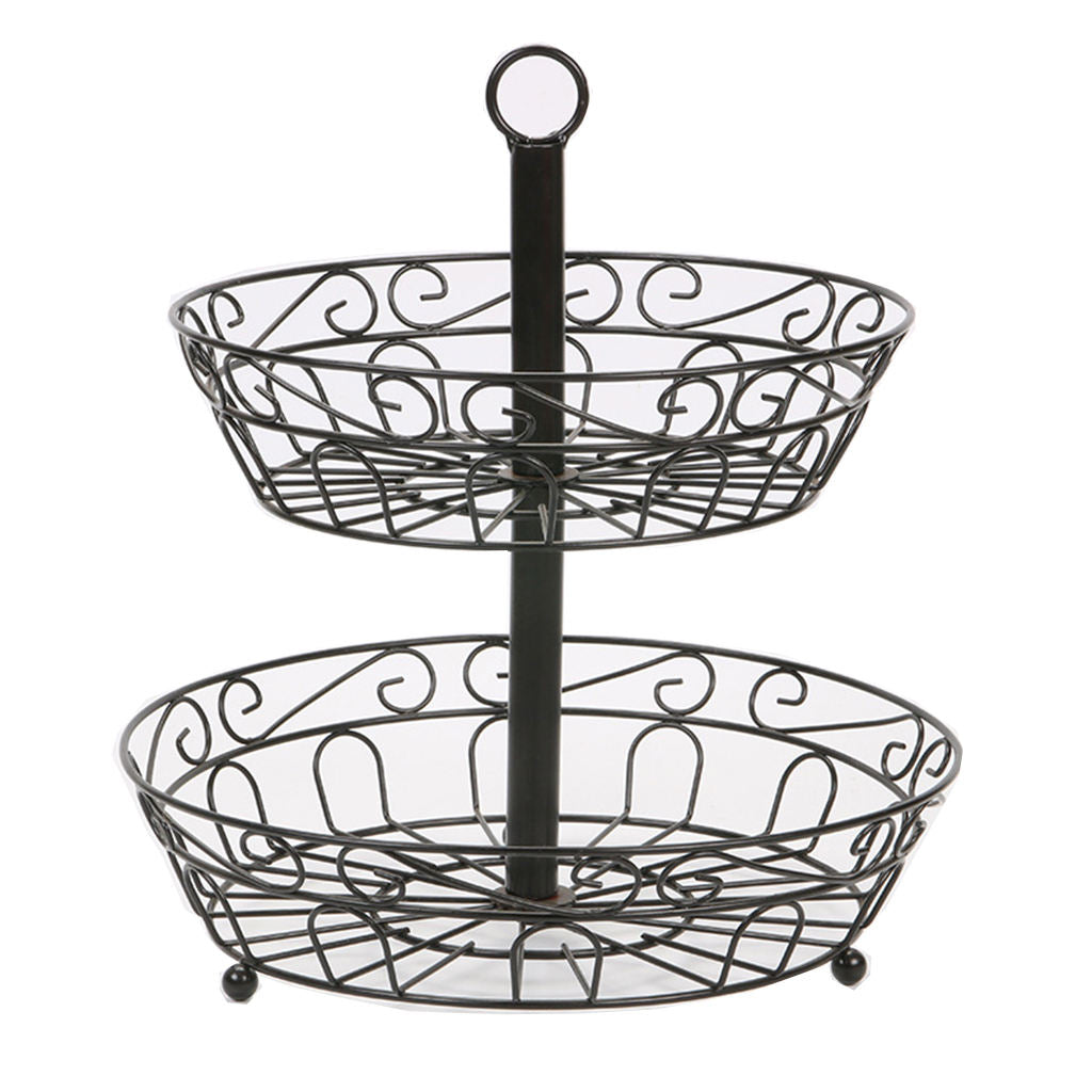 Two Tier Fruit Basket Stand for Storing & Organizing Vegetables, Eggs