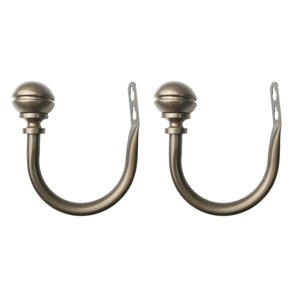 2Pack Iron Metal Curtain Tieback Hanger Brown f/ Window Treatment Hardware