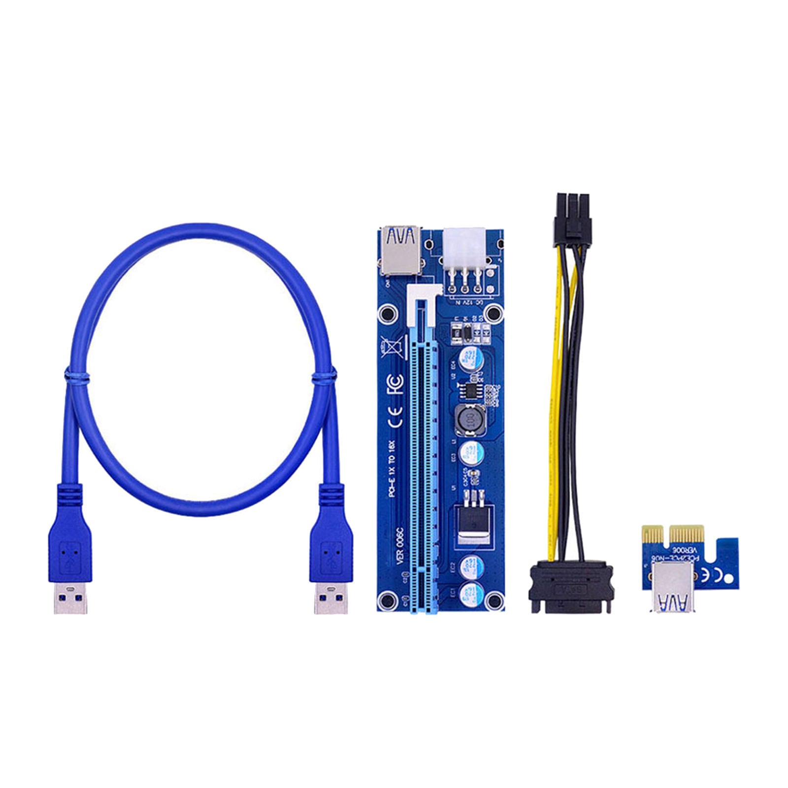 VER006C PCI-E GPU Riser Card 6Pin SATA Power Adapter SATA Power for Bitcoin