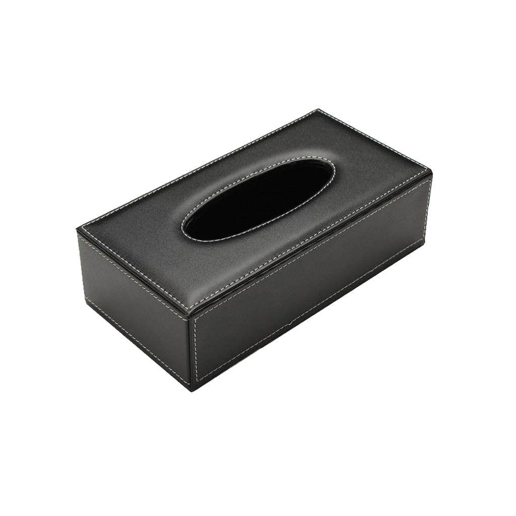Facial Tissue Box Case Cover For Car Napkin Toilet Paper Holder Black