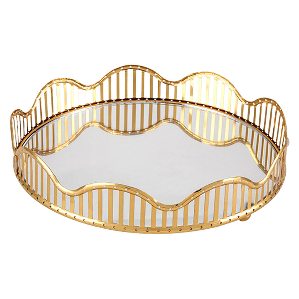 Glass Mirrored Tray Cosmetic Vanity Jewelry Organizers Wedding Home Decors