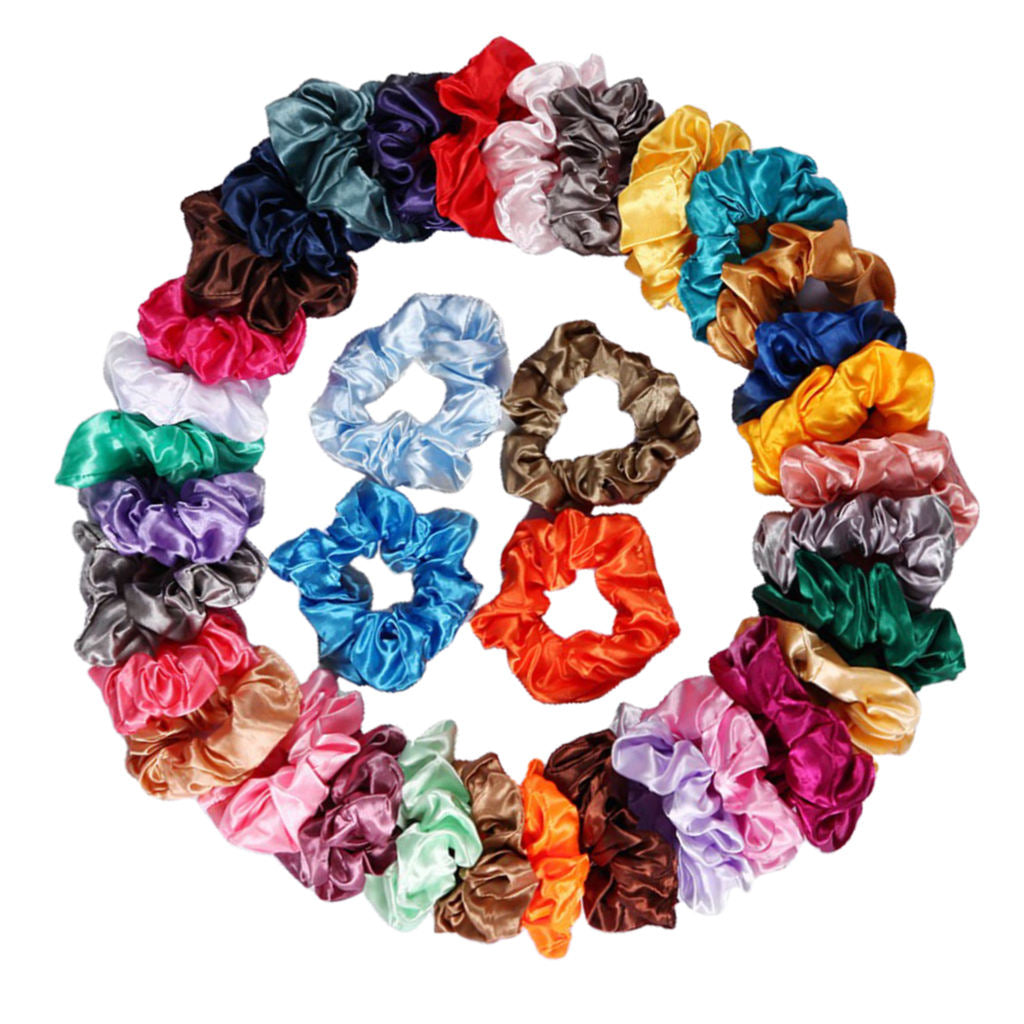 Wholesale 100Pack Satin Scrunchies Elastic Hairband Girls Bobble Hair Ties