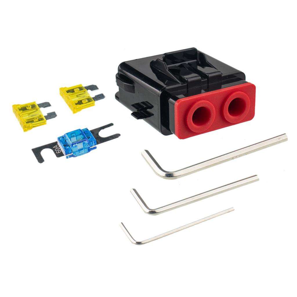 Zinc Alloy Dual Use  60A + ATC 20A Fuse Holder with M4 M6 M8 Wrenches for Car