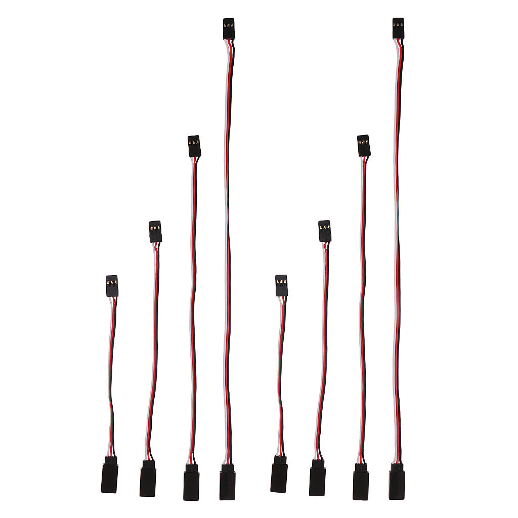 8pcs Male to Female Servo Extension Wire Cable 100mm/150mm/200mm/300mm