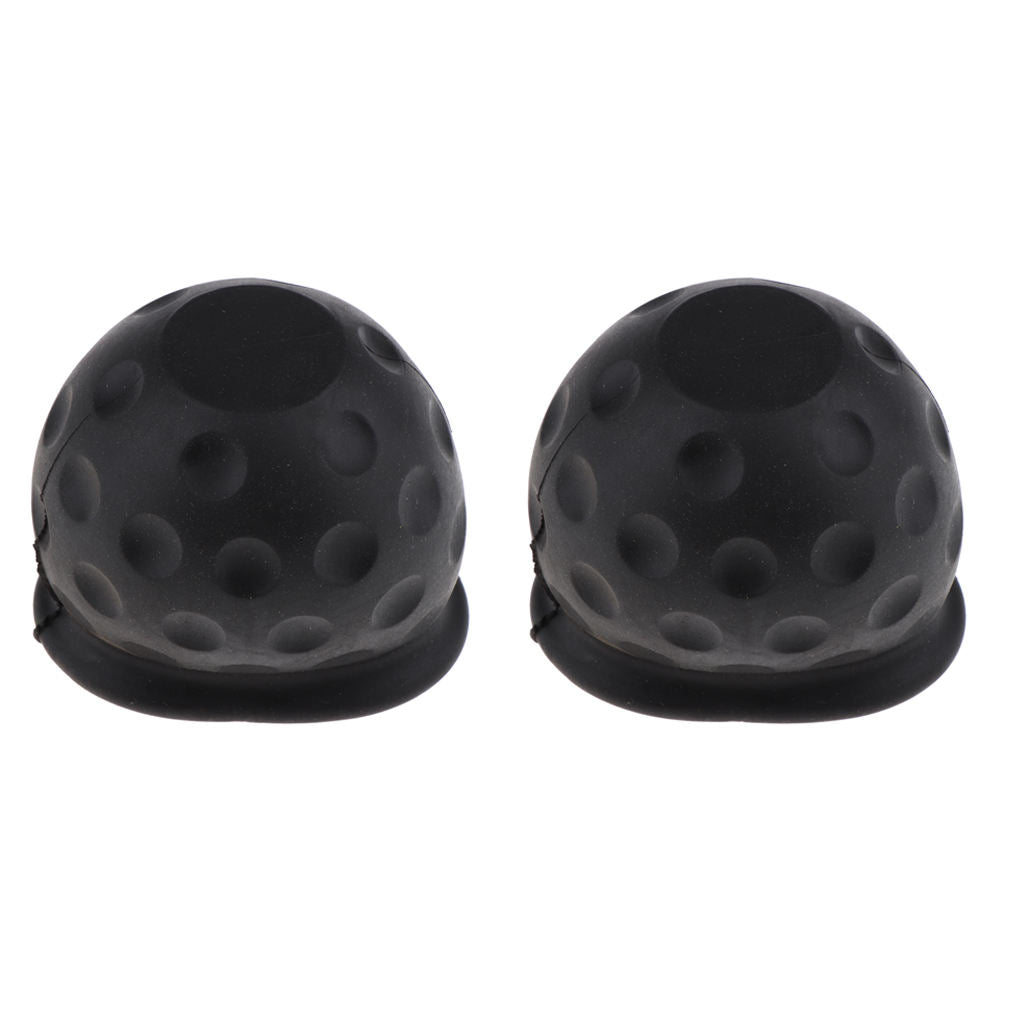 2 Pieces 50mm Tow Ball Cover Caps Towing Hitch for Caravan Trailer Black