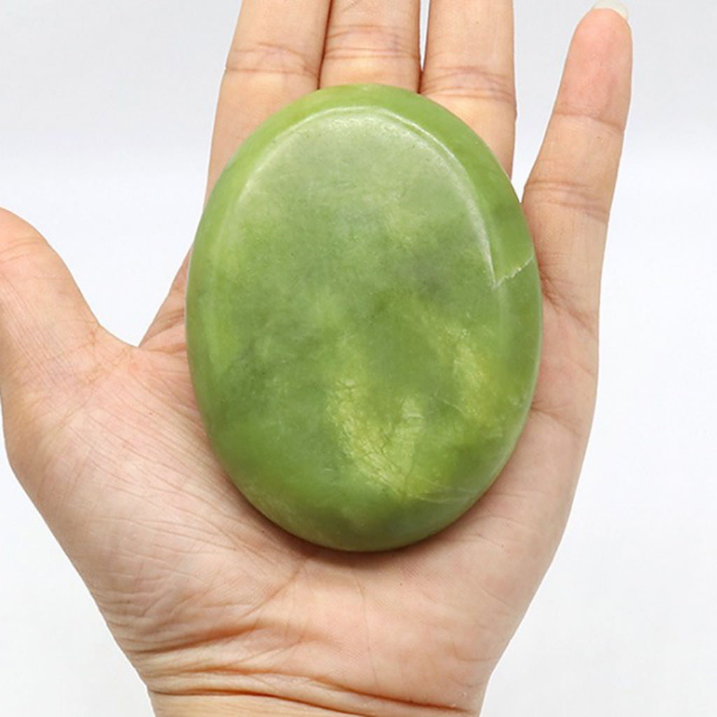 2Pcs Natural Facial Massage Relaxation Energy Jade Stones Rocks for Hot Spa