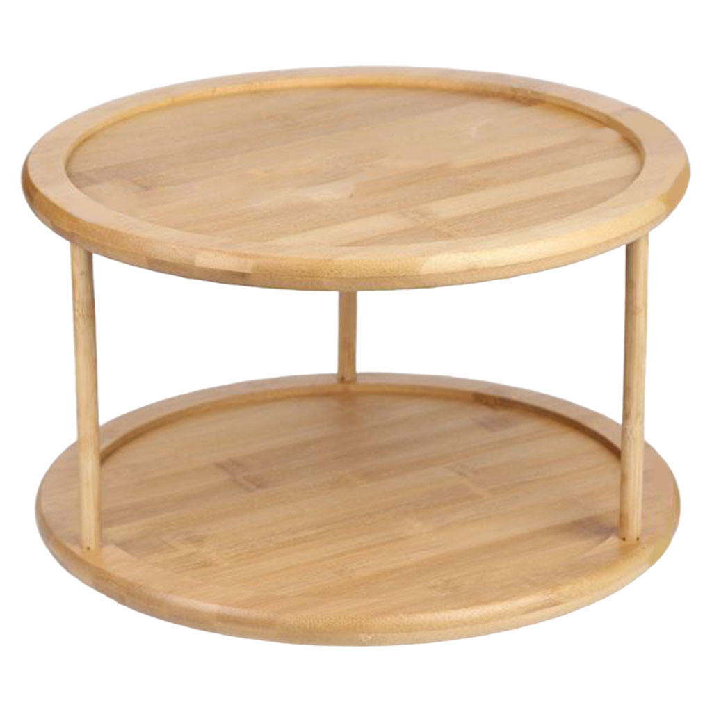Bamboo Wood Spice Rack 12" 360 Degree Organizer for Cabinet Countertop