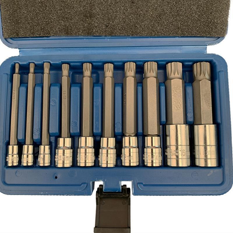 Pressure Batch Sleeve Group Sets Torx Star Bit Socket Set 1/2 3/8 1/4 Save Effor