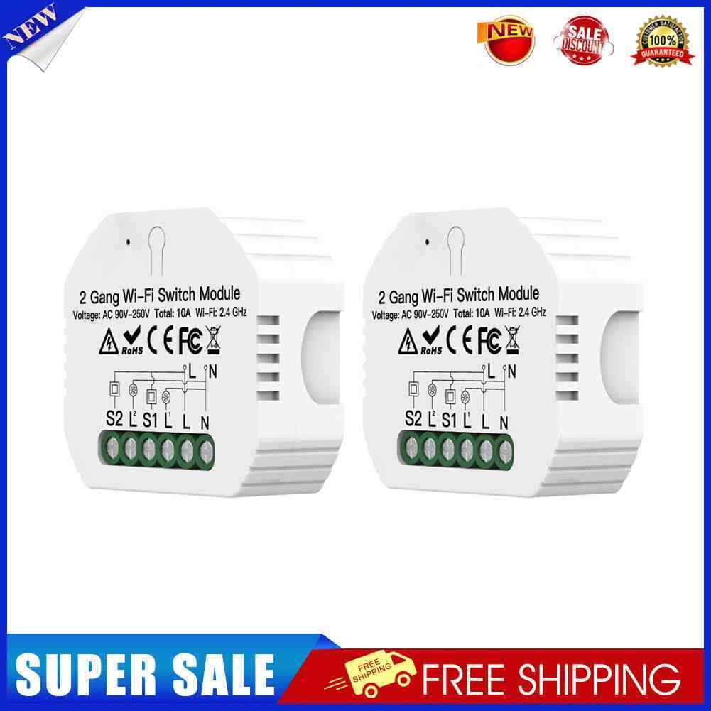 Lighting Switch Relay Module 2 Gang Intelligent Switch Module Voice Control