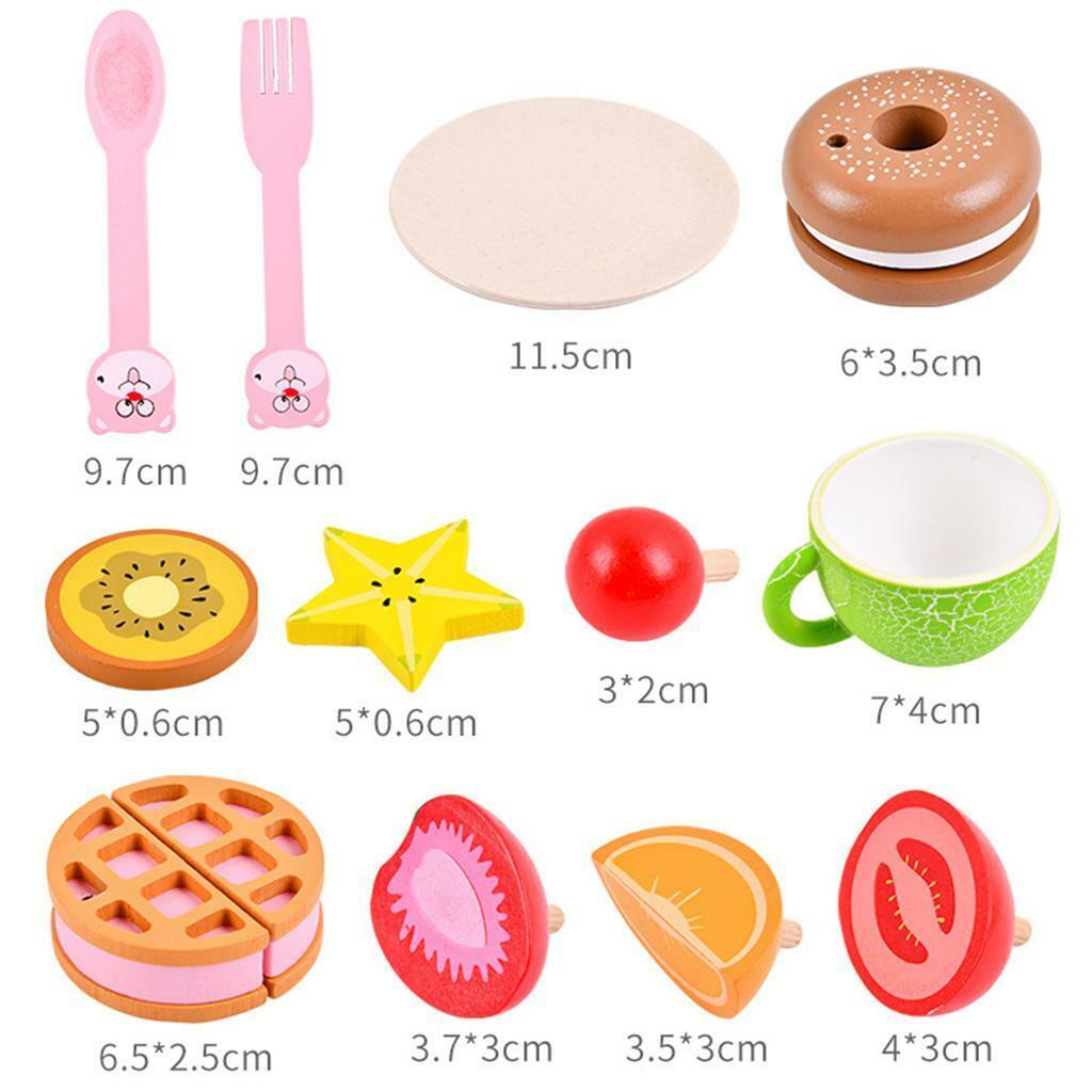 12Pcs Wooden Pretend  Set for   Toddlers Birthday Gifts