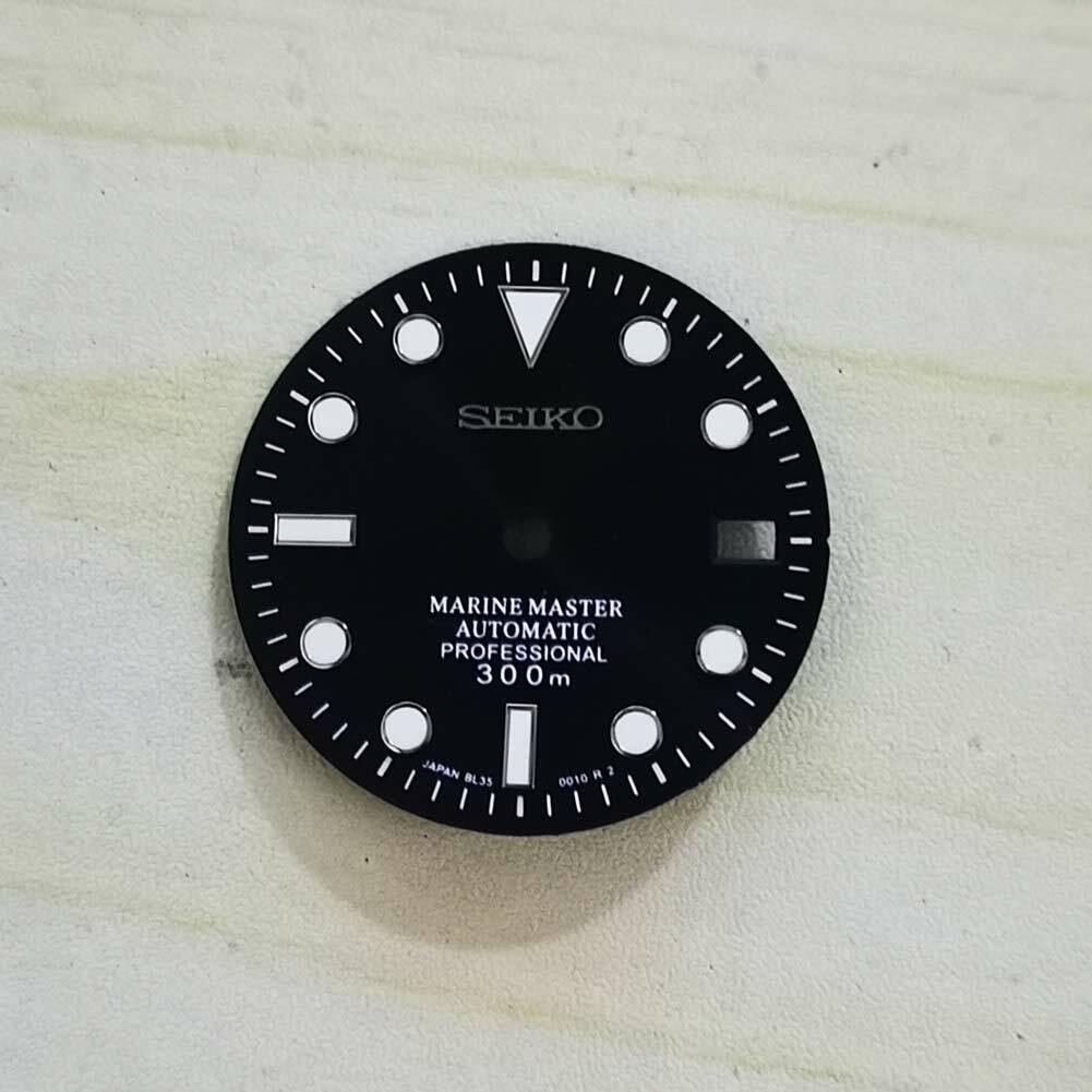 For NH35 Watch Movement 29mm Watch Dial Calendar Window Green Luminous Parts