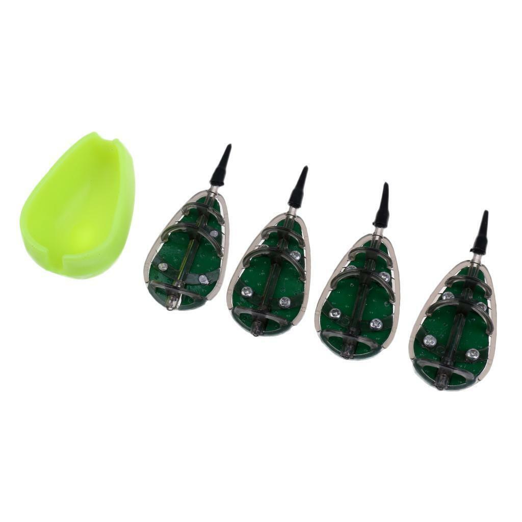 30/40/50 / 60g Carp Fishing Lure Holder Cage Flat Method Feeder Set with Mold