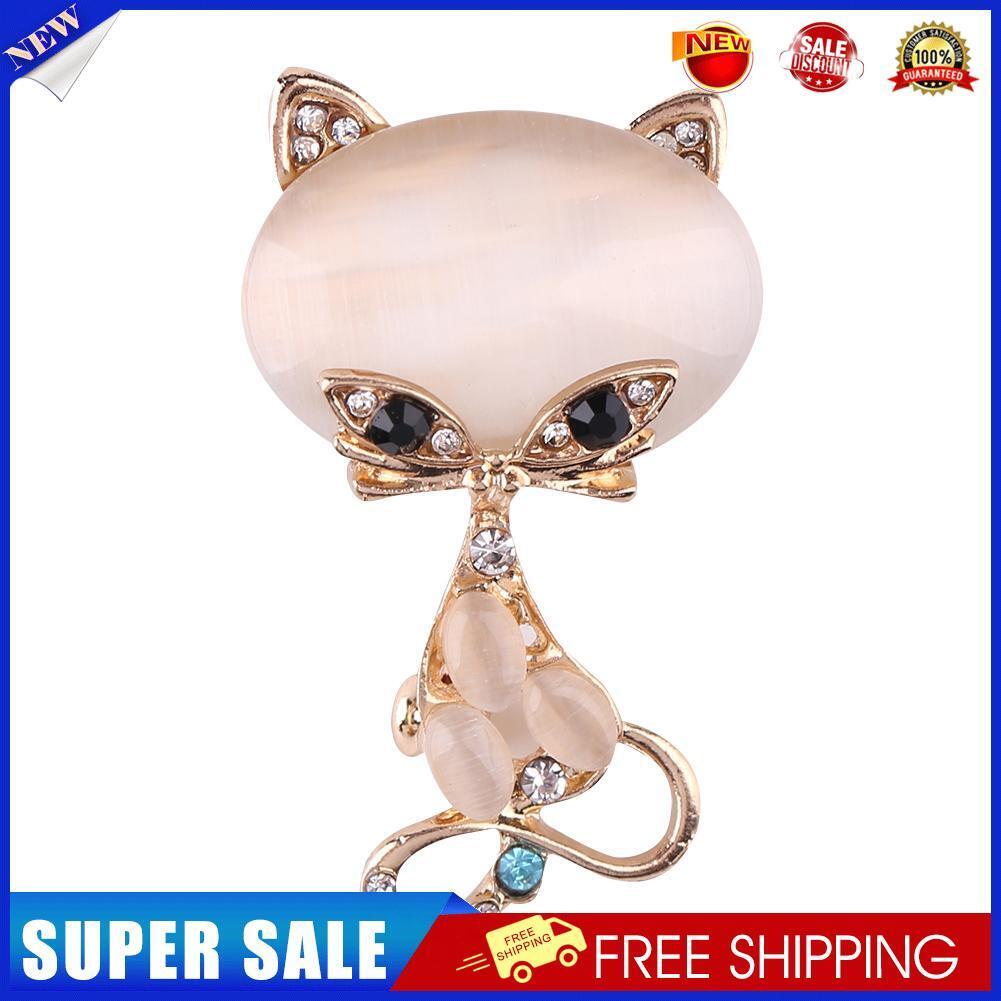 Classic Filled Opal Stone Brooches Women Animal Crystal Pin Buckle Jewelry