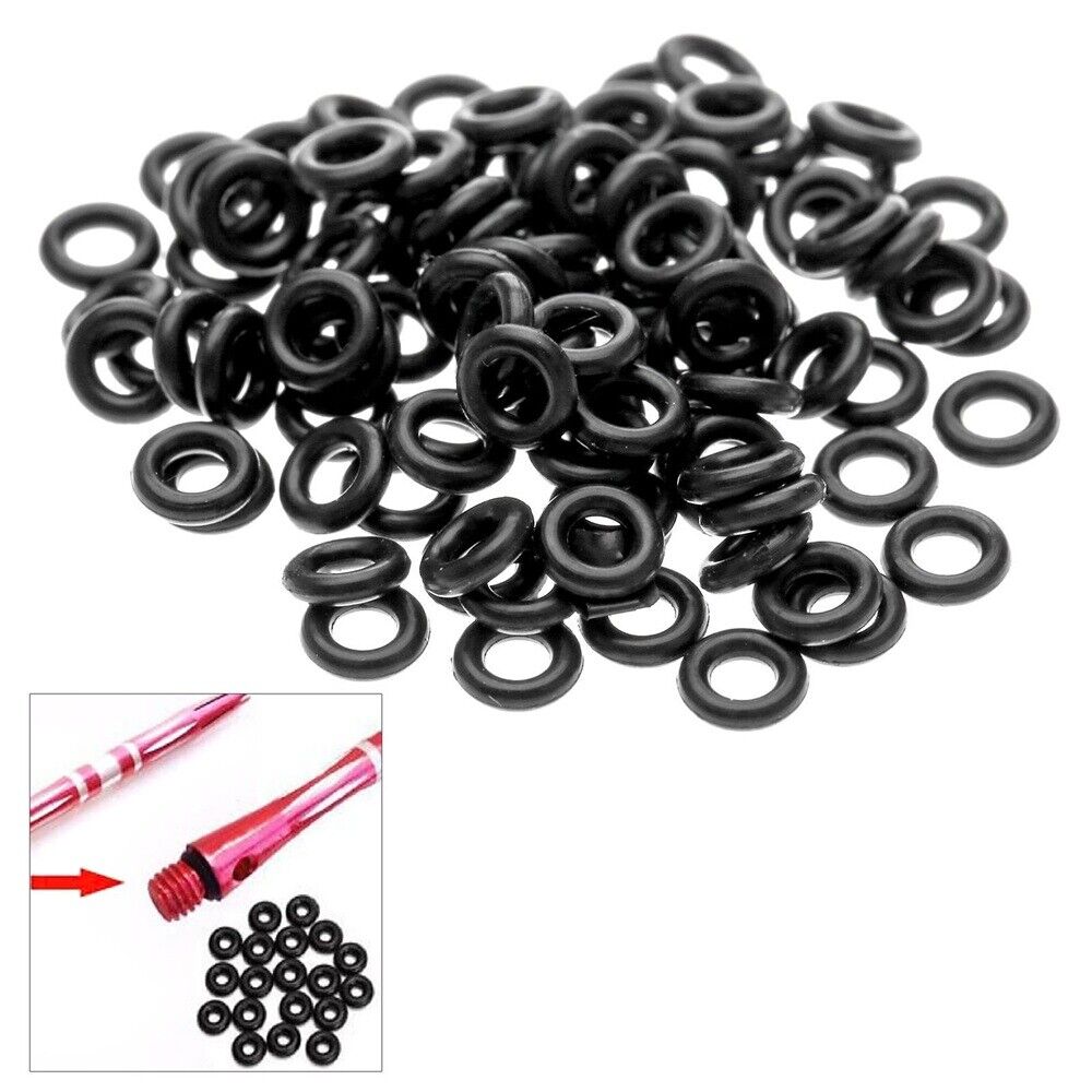 Durable Black Rubber Darts Tip Stems Flights Gasket Grip Washer Ring 100Pcs/Kit
