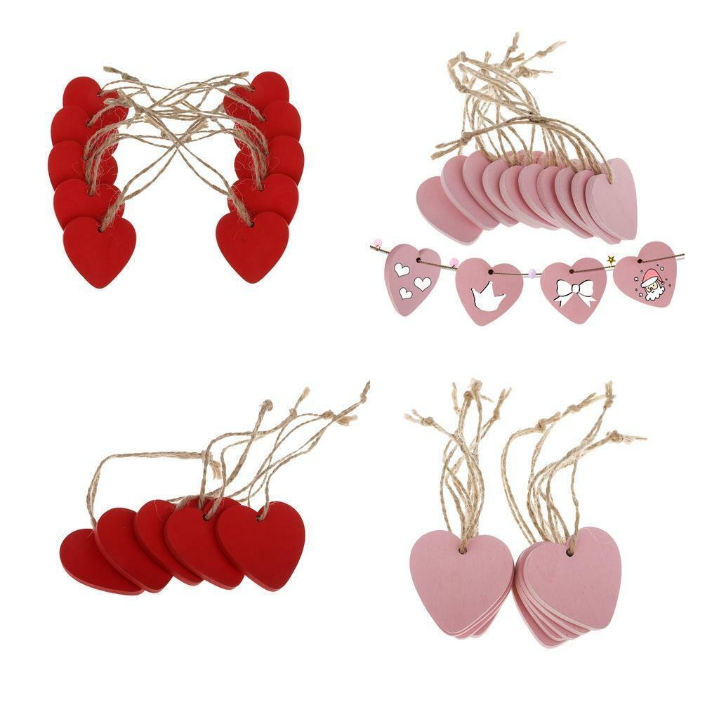 40pcs en Shaped Hearts Embellishment Craft Blank Ply  Art