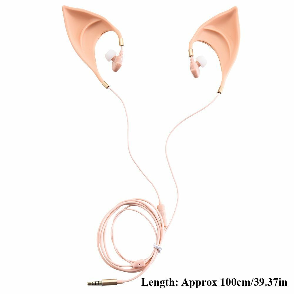 Elves Built In Mic Silica Gel Earbuds In-Ear Headphone Fairy Elf Ears Earphone