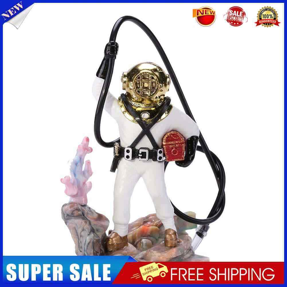 Underwater Animation Landscape Treasure Hunt Diver Pneumatic Decor (White)