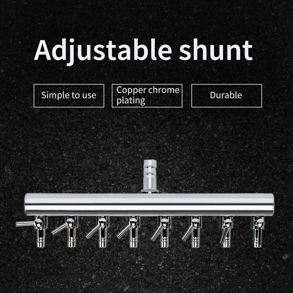 Air Oxygen Pump Aquarium Fish Tank Stainless Steel Splitter Hose (8 Ways)