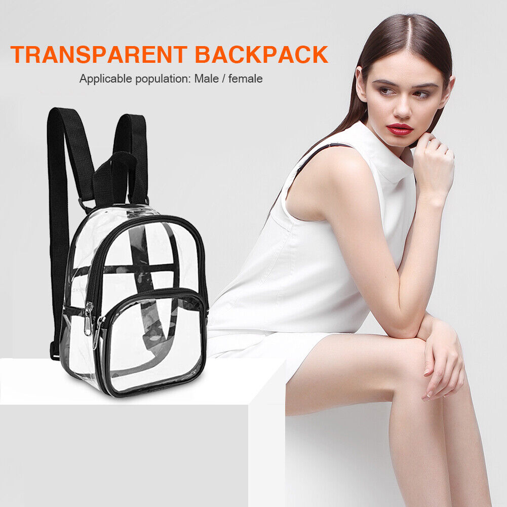 Fashion Transparent Backpack Travel School Knapsack Women Men Mini Rucksack