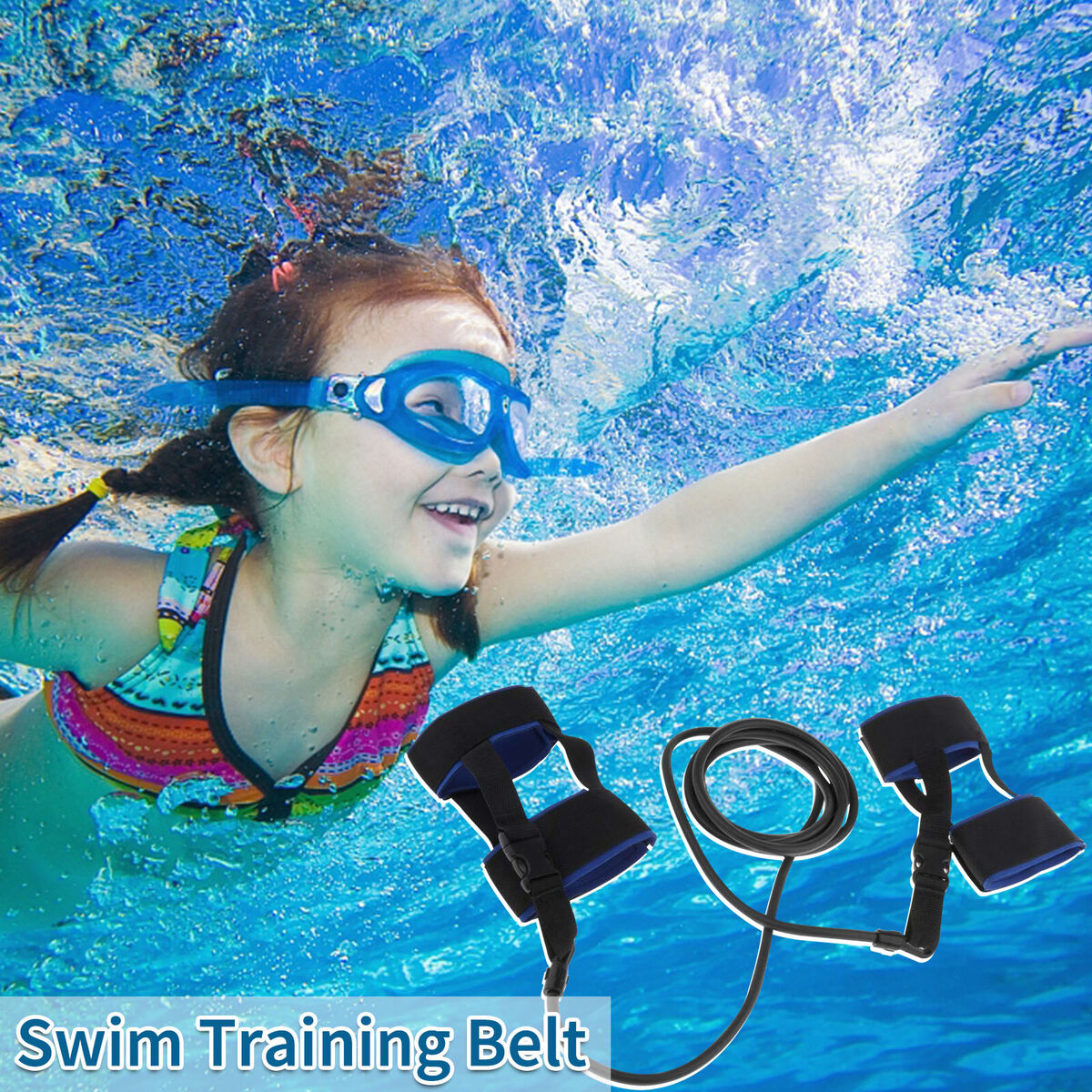 Professional Swimming Pool Resistance Band with Adjustable Ankle Straps