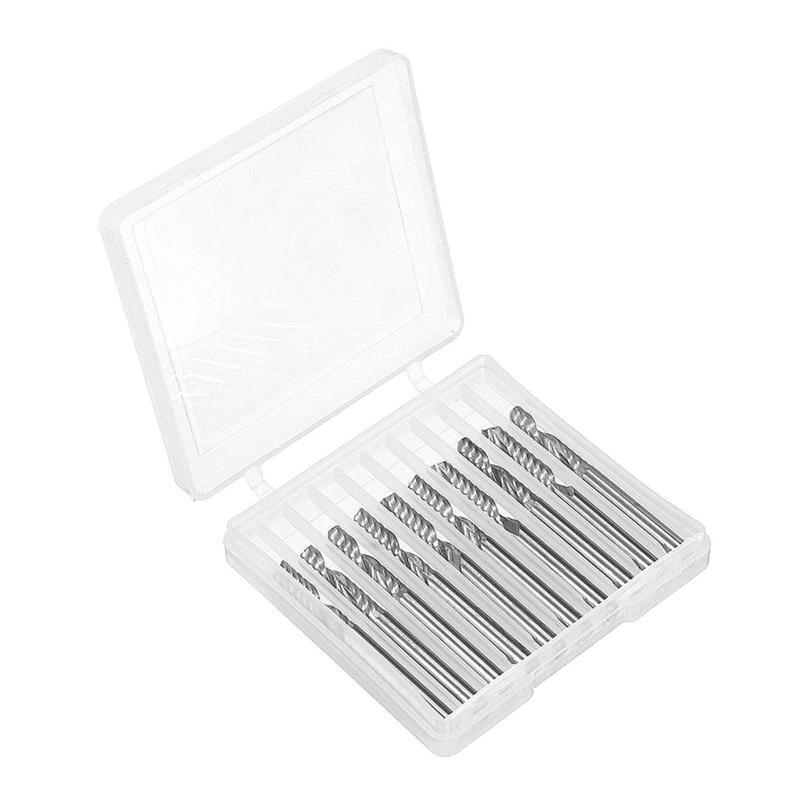 10 Pcs CNC Single Flute End Mill Cutter 3.175mm Spiral Router Bits for Slotting