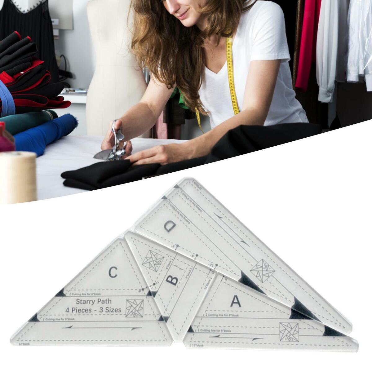 Set of 4 Triangle Quilting Ruler Sewing Craftwork for