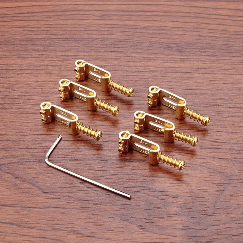 6x Bridge Saddles w/Guitar Musical Wrench for Musical Instrument Electric Guitar